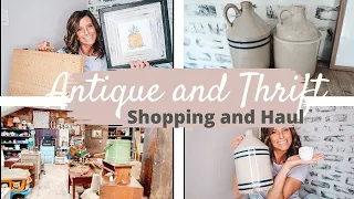 ANTIQUE AND THRIFT SHOPPING + HAUL | THRIFT STORE SHOP WITH ME