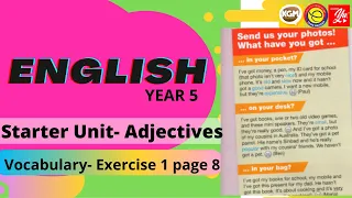 English Plus 1 Year 5 | Starter Unit | Page 8 | Adjectives | Vocabulary | Exercise 1 (AUDIO)