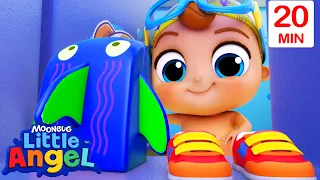 Baby John Learns How to Swim | Fun Sing Along Songs by @LittleAngel Playtime