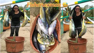 A day in the fishing village / casiguran Aurora #fisherwoman