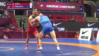 1/2 GR - 55 kg: E. AZIZLI (AZE) v. V. KABALOEV (RUS)