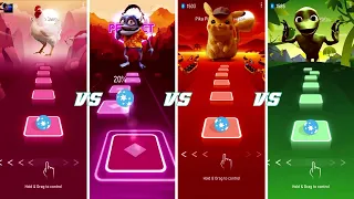 Pikachu Vs Chicken Song Vs Crazy Frog Vs  Alien Dance | Tiles Hop EDM Rush