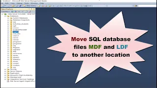 SQL server tutorial how to move SQL database files MDF and LDF to another location