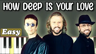 Bee Gees - How Deep Is Your Love  (Piano Easy Tutorial With Sheet)