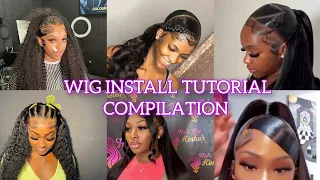 🔥Quick Wig Installing and styling tutorial video compilation 2024 #tiktok