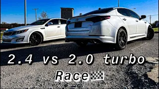 KIA OPTIMA 2.4 VS 2.0 TURBO ***RACE***🏁