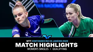 Sarah De Nutte vs Leonie Hartbrich | WS Qual | WTT Contender Rio de Janeiro 2023