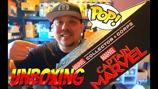 CAPTAIN MARVEL COLLECTORS CORPS MOVIE FUNKO POP  MYSTERY BOX  UNBOXING REVIEW #CAPTAINMARVEL