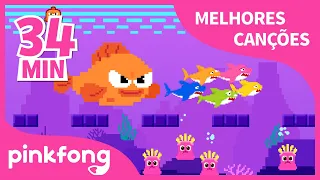 8-bit Bebê Tubarão e mais músicas infantis | + Compilação | Pinkfong Canções para crianças