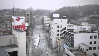 2011年３月１１日　１５時５４分〜　塩釜港の津波　tsunami shiogama