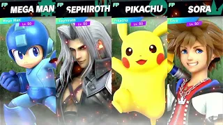 Smash Bros Ultimate Amiibo Fights Weekend Finals Mega Man v Sephiroth v Pikachu v Sora