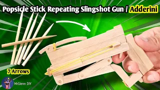 How to make Repeating Slingshot Gun with Popsicle Sticks | Adderini