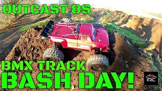 BMX DRIT TRACK Bashday! Arrma Outcast 8s...Will it survive? 🤔 😈