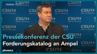 Sitzung CSU-Parteivorstand: Pressekonferenz mit Markus Söder