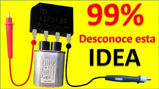 genial idea con puente rectificador y capacitor de microondas