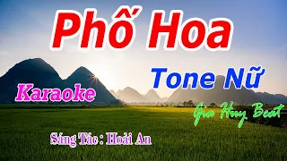 Phố Hoa - Karaoke - Tone Nữ - Nhạc Sống - gia huy beat