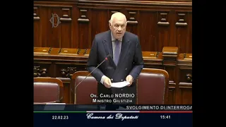 Camera: il ministro Nordio al Question Time risponde all'interrogazione del deputato Costa