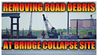 Dale Pyatt Dredge working to remove road debris at Baltimore Bridge Collapse Site