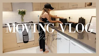 MOVING VLOG  #3 | UNPACKING THE KITCHEN, ORGANISING + CLEANING!