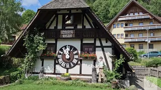 Big Cuckoo clock house tour @Erste weltgrößte Kuckucksuhr,Schonach im Schwarzwald, Germany