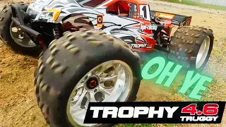 HPI Trophy Truggy 4.6 Hits RC Track to RACE - Gas Baja Shows UP