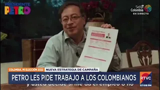 Gustavo Petro le pide trabajo a los colombianos con hoja de vida | RTVC Noticias