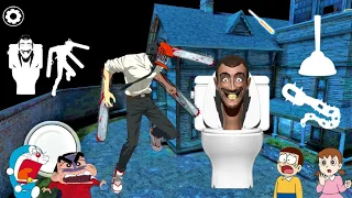 Skibidi Toilet, Chainsaw Man Banke Kiya Train Escape In Granny 3 With Doraemon Friends