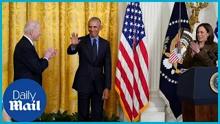 Barack Obama and Joe Biden: Former president teases Biden by calling him 'Vice President'
