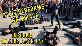 (busking fancam) Kpop in public: ATEEZ performs Hala Hala at Venice Beach, LA