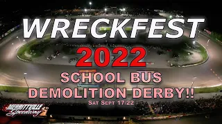 🏁 Merrittville Speedway 9/17/22  WRECKFEST 2022 - BUS DEMOLITION DERBY - Drone Aerial View