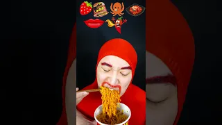 Bite That Spicy Red food Emoji Challenge | TikTok Funny ASMR Mukbang | HUBA #shorts