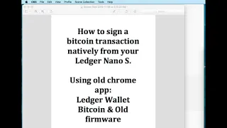 Signing a Bitcoin transaction Natively From Ledger Nano S (Claim HEX)