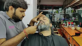 Binaural Beard Trimming and face wash by Shamboo | Indian Massage