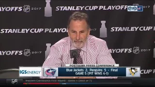 John Tortorella's postgame comments following series loss to Penguins