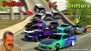 Police VS Drifters roleplay and funny moments In Car Parking Multiplayer |  Part 1