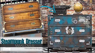 Steampunk Dresser Makeover with Dixie Belle Paint & WoodUbend!