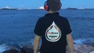 Franky Zapata on his Flyboard Air in Monaco during the Formula 1 2016