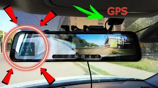 НОВЫЙ ХИТ 2020!!! 12" Зеркало-регистратор! GPS, FullHD 2 CAM! VVCAR V17