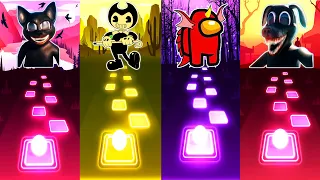 Cartoon Cat vs Bendy Land vs Among Us vs Cartoon Dog - Tiles Hop EDM Rush