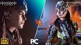 HORIZON ZERO DAWN VS HORIZON FORBIDDEN WEST [PC] | Graphics Physics & Direct Comparison 4K ULTRA HD