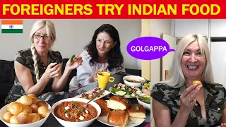 Foreigners try Indian Food | Foreigners trying PANIPURI PAVBHAJI  Indian Food reaction #indianfood