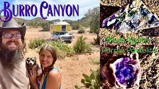 Rock Hounding in Burro Creek Canyon : Purple Pastelite, Blue Agate, Mushroom Riolite