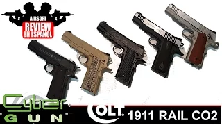 1911: Colt Cybergun 1911 Co2  Airsoft Review en Español HD 1080p ( Test Shot )