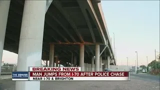 Man jumps off I-70 after chase