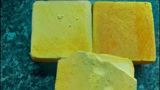 Yellow dyed gym chalk| Chalk asmr