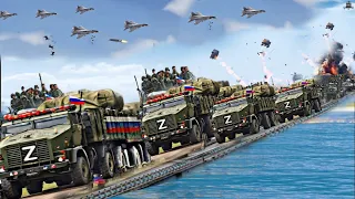 May 25th! Big Explosion in the Middle of Pontoon Bridge 21000 Russian Infantry, Hit by Ukrainian Min