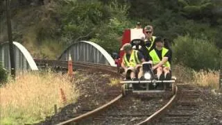 Trolley riding on the Waihi Goldfields Railway