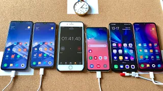 Mi 9 vs Mi 9 SE vs Galaxy S10e vs Vivo IQOO vs Redmi Note 7 - EPIC Battery Charge Test!