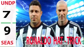 AGE DOES'NT MATTER RONALDO PHENOMENON MARKS HAT TRICK ZIDANE SUPPORT  A FRIENDLY MATCH IN FRANCE