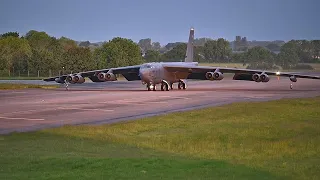 Alert State! Two US Air Force B-52H Stratofortress take off From England